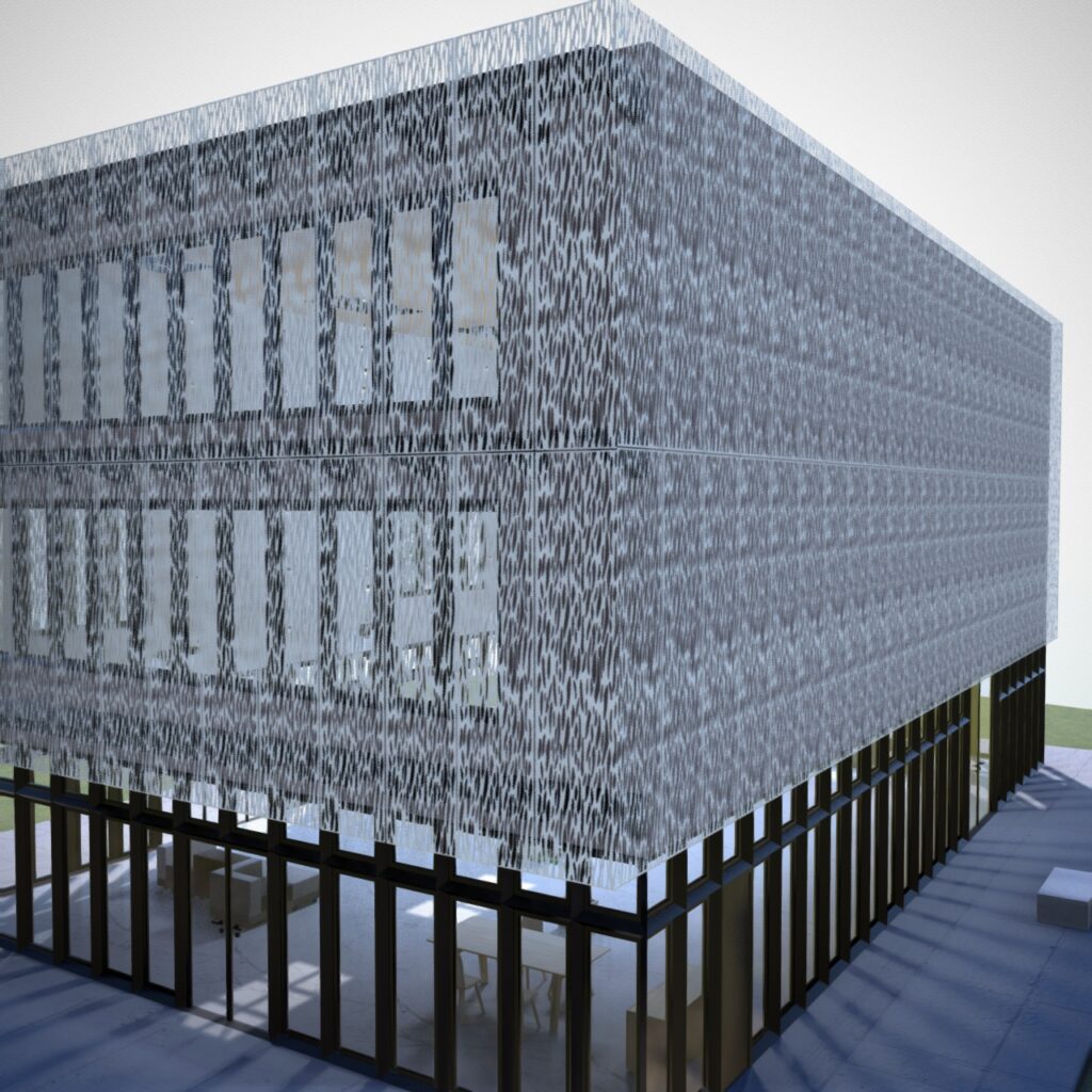 Vue exterieure du batiment 3D avec le motif MPT10150 - Striller Zen