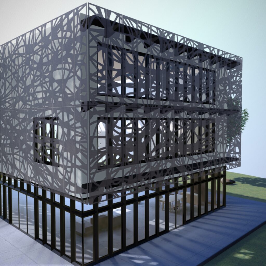 Vue de la facade 3D avec le motif Lacery en version mini