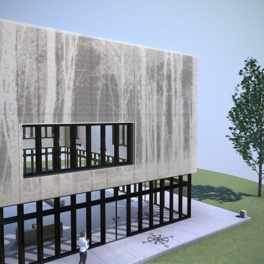 Verison mini du motif Fôret de Brocelaindre sur le batiment 3D